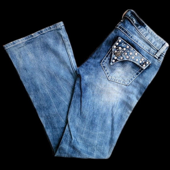 💙Rock47, Bootcut, Ultra Low Rise  W 34 - Picture 1 of 4